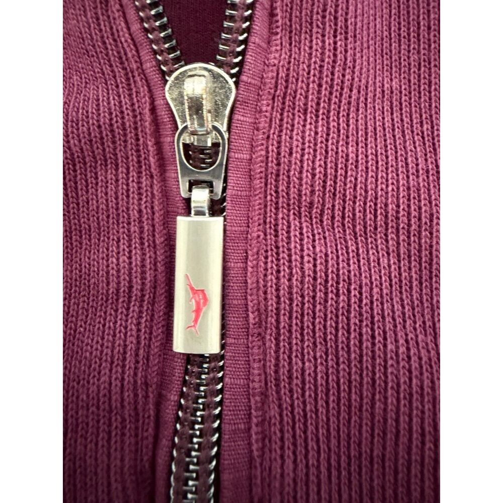 Tommy Bahama Embacadero Mens Medium 1/4 Zip Pullover Burgundy Marlin Sweatshirt - Picture 5 of 7